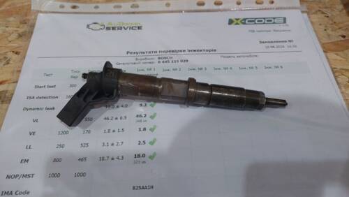 Форсунка перевірена на стенді, відрегульована з роздруківкою параметрів 2.5 2006+ 076130277, 0445115029 906 Фольксваген Крафтер