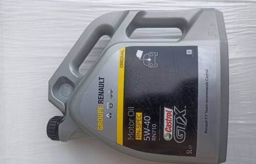 Моторное масло, масло OE RENAULT 5L Castrol GTX RN 5W-40 RN 710 7711658111(замена 7711943691) Рено Трафик, Опель Виваро, Ниссан Примастар